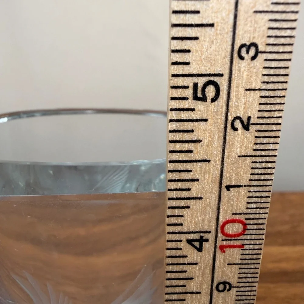 Strombergshyttan Swedish Art Glass Vase Etched Bird Crystal Mid Century Modern